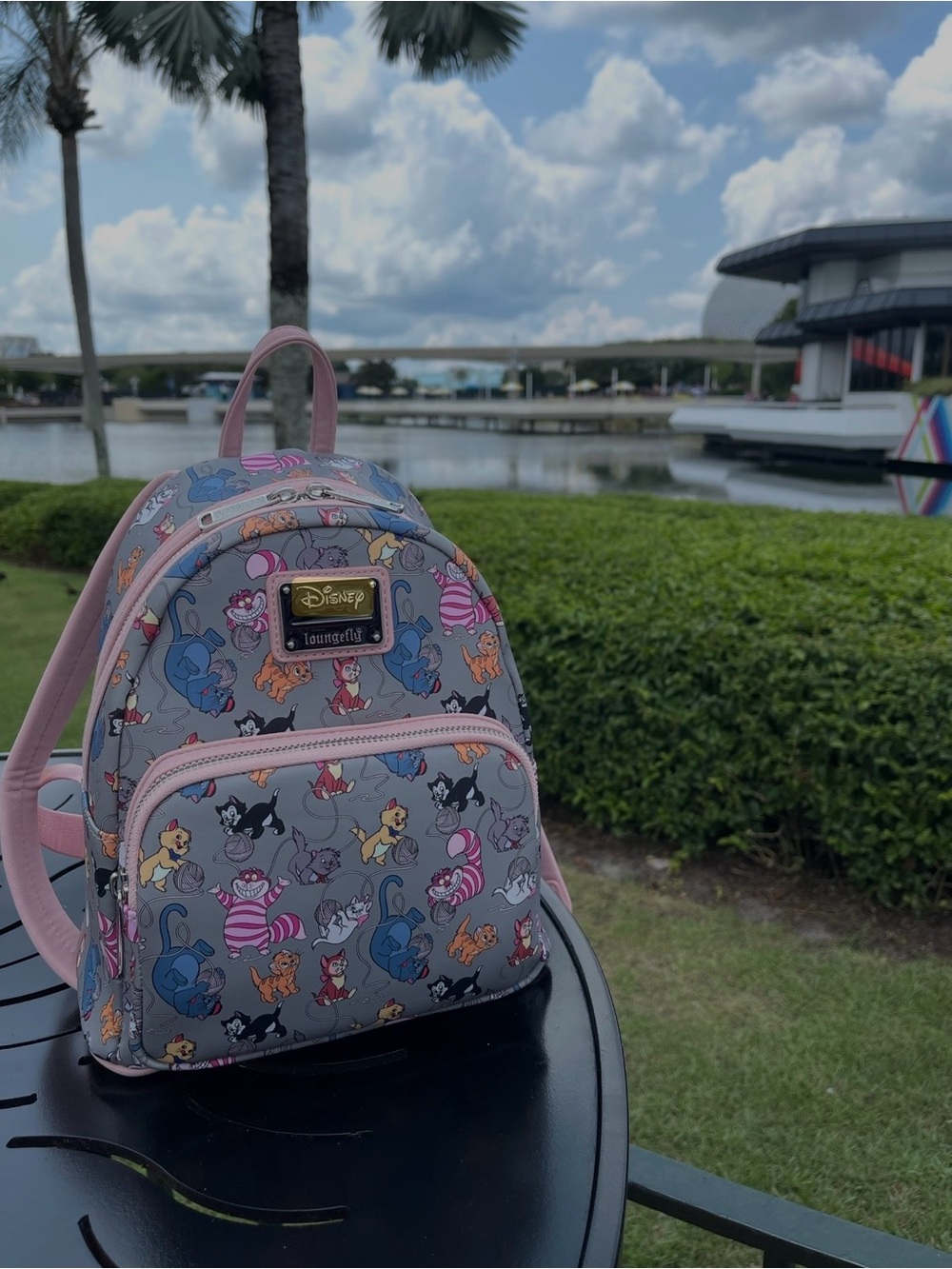 Loungefly Gray Disney Cats Mini Backpack